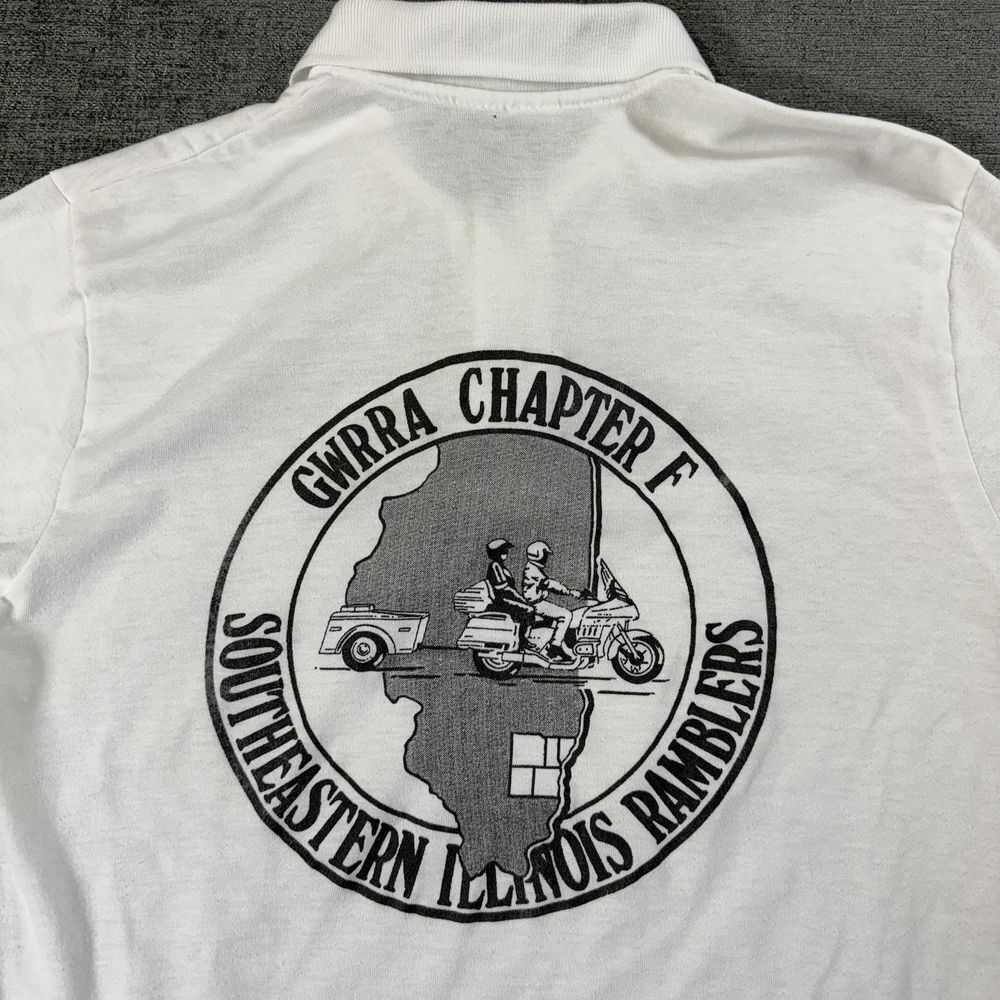 Vintage Motorcycle GWRRA Chapter F‎ Illinois Ramblers Polo Shirt L Made In USA
